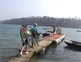 Boarding the Helford Passage ferry